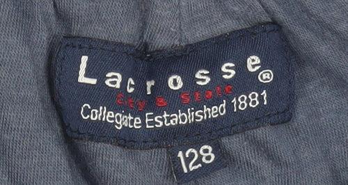 Lacrosse Boys Blue Jogger Style Trousers 8 Years Elastic Waist Zip Pockets