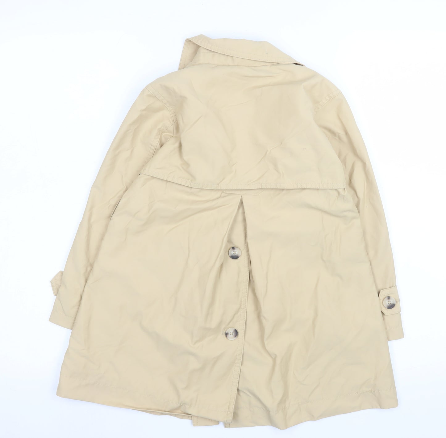 Zara Girls Beige Trench Coat 6 Years Double-Breasted Mid-Length Jacket