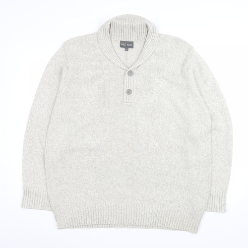 Marks and Spencer Men’s Ivory 2XL Acrylic Henley Jumper