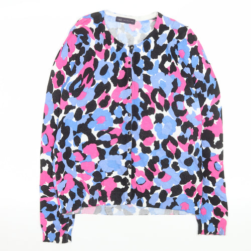 Marks and Spencer Women Multicoloured Size 12 Animal Print Knit Jacket