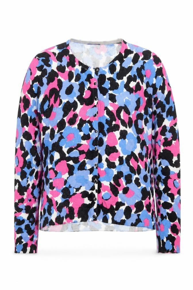 Front view of Marks & Spencer Women Multicoloured, size 12, Animal Print Knit Jacket