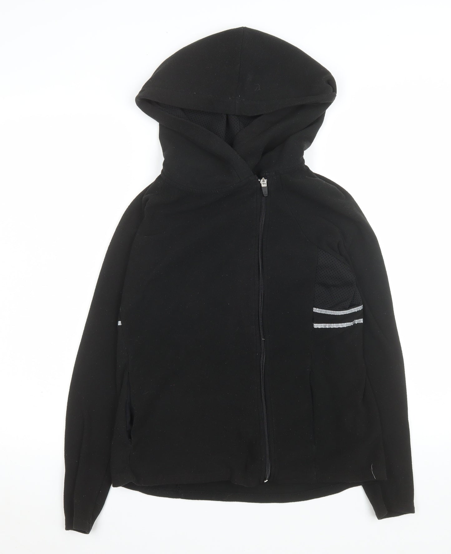 Next Women's Black Hooded Track Jacket Size 12 Regular Fit