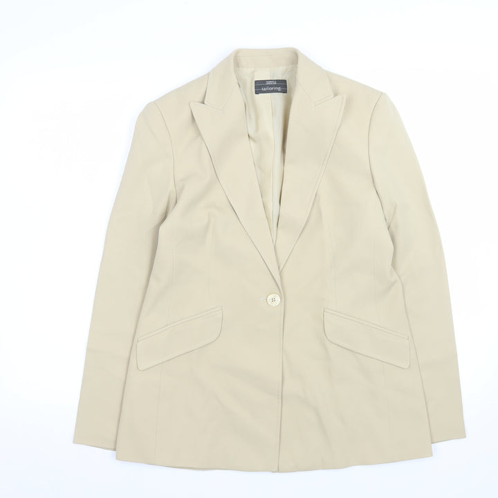Marks and Spencer Women Beige Size 10 Tailored One-Button Blazer