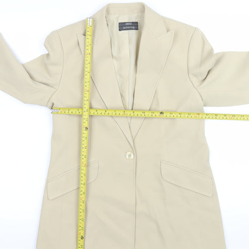 Marks and Spencer Women Beige Size 10 Tailored One-Button Blazer