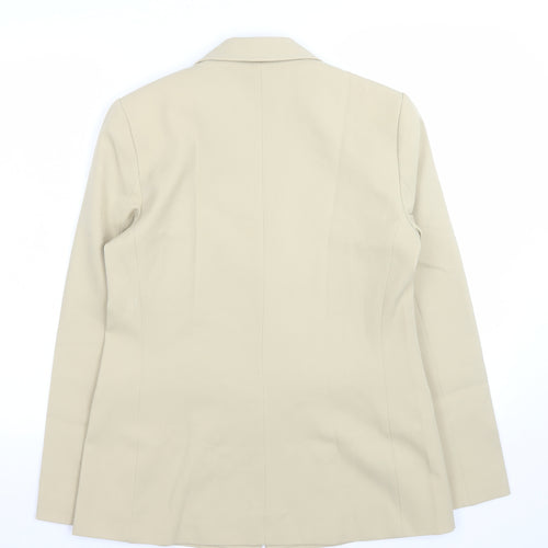 Marks and Spencer Women Beige Size 10 Tailored One-Button Blazer