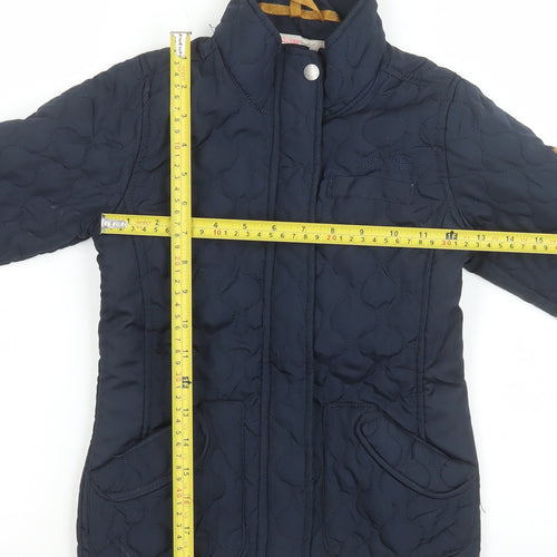 Regatta Girls Blue Quilted Mid-Length Jacket 5-6 Years Lined Water Repellent