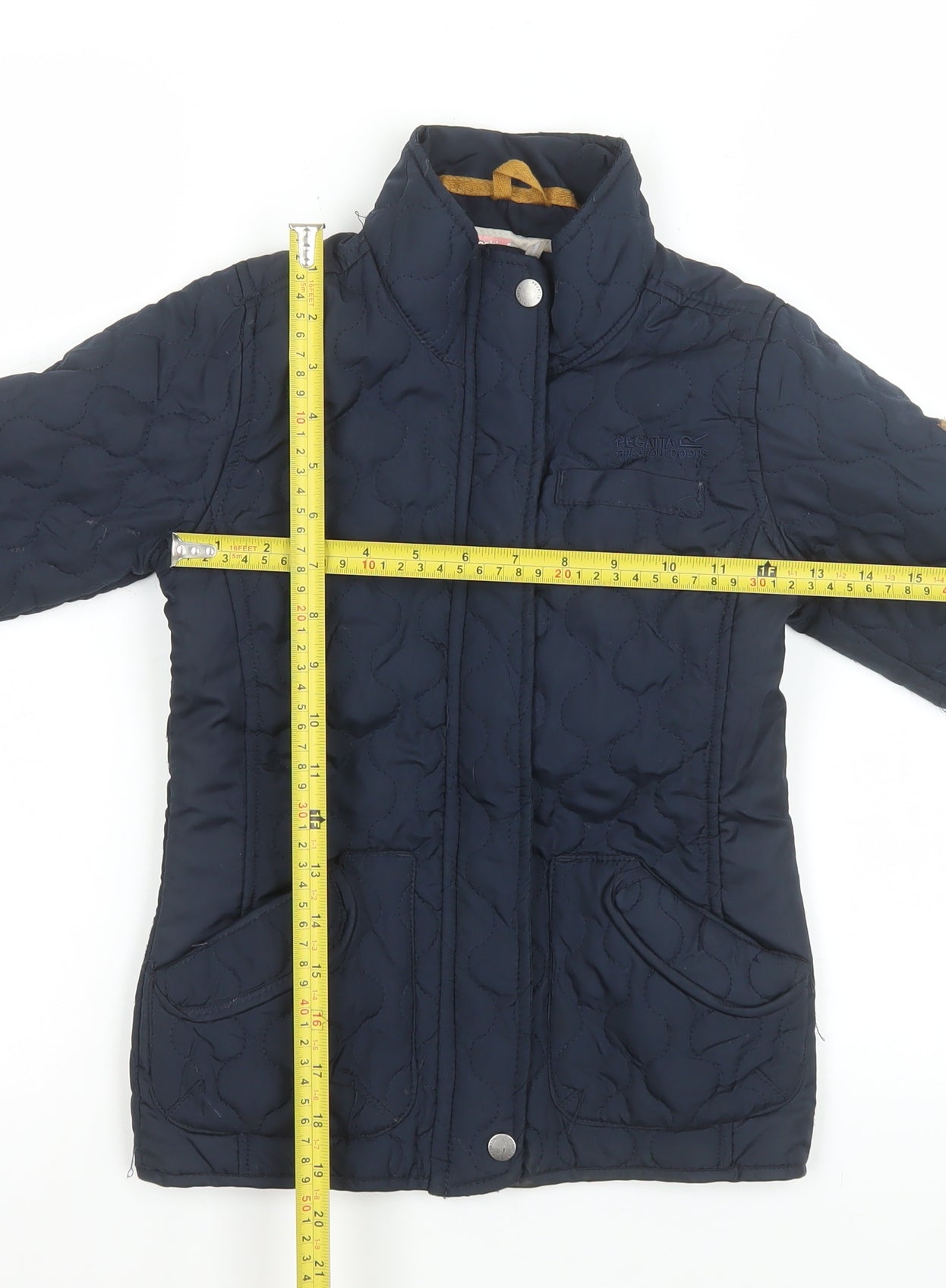Regatta Girls Blue Quilted Mid-Length Jacket 5-6 Years Lined Water Repellent