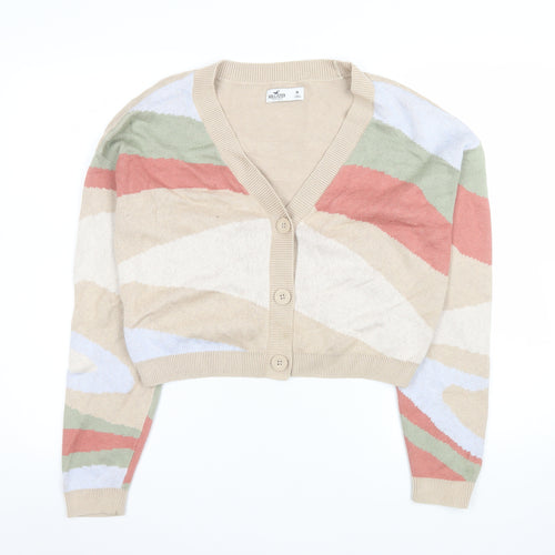 Hollister Womens Multicoloured Knit V-Neck Button Cardigan M