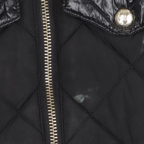 River Island Girls Black Quilted Faux Fur Hooded Puffer Jacket 3-4 Years