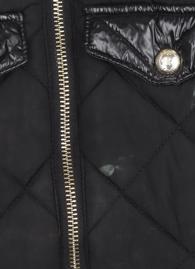 River Island Girls Black Quilted Faux Fur Hooded Puffer Jacket 3-4 Years