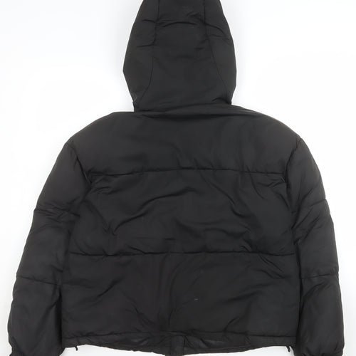 MP Women's Black Hooded Puffer Jacket M Short Zip Winter Coat
