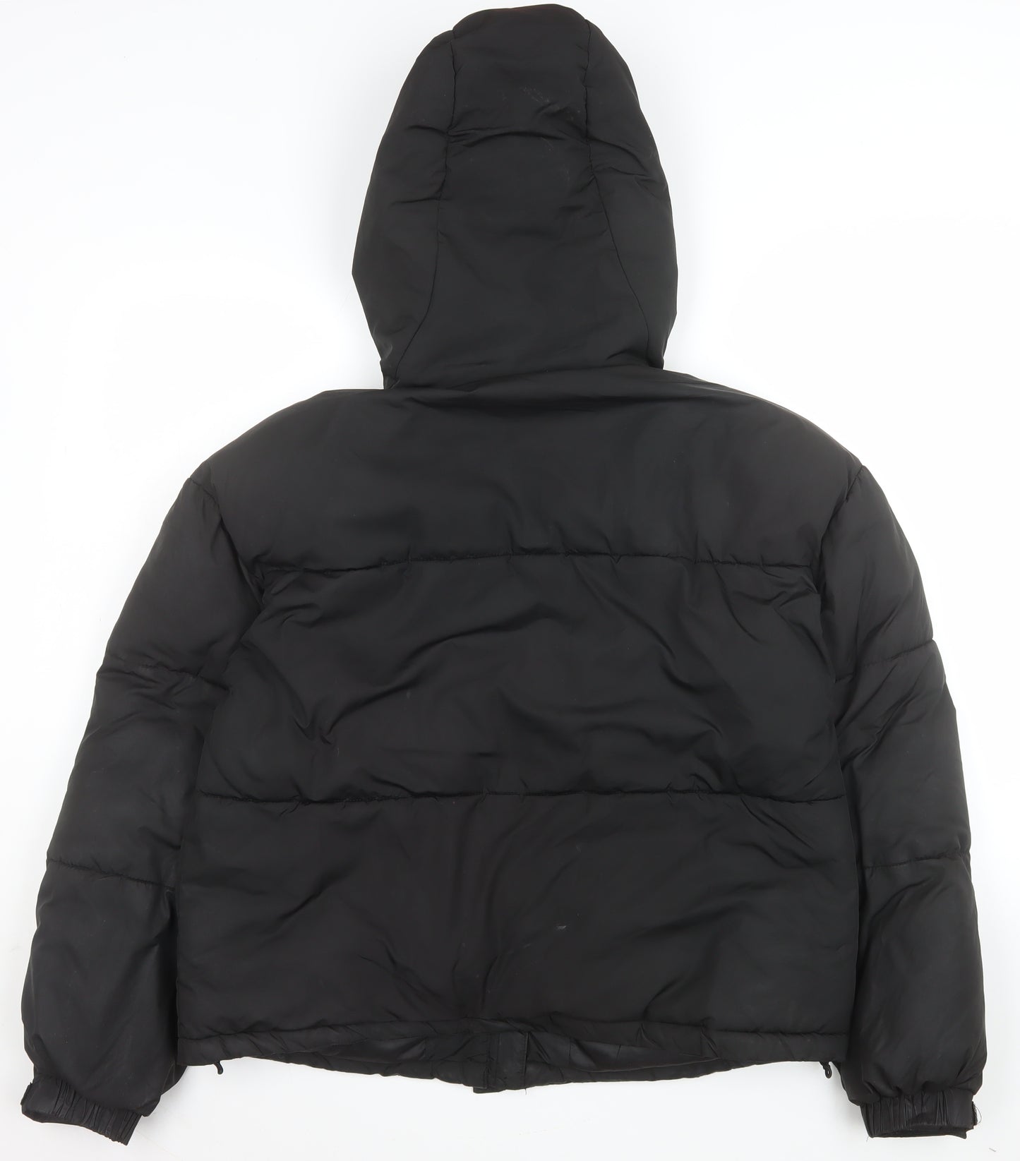 MP Women's Black Hooded Puffer Jacket M Short Zip Winter Coat