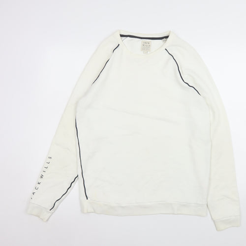 Jack Wills Men’s White Crew Neck Pullover Sweatshirt Size S
