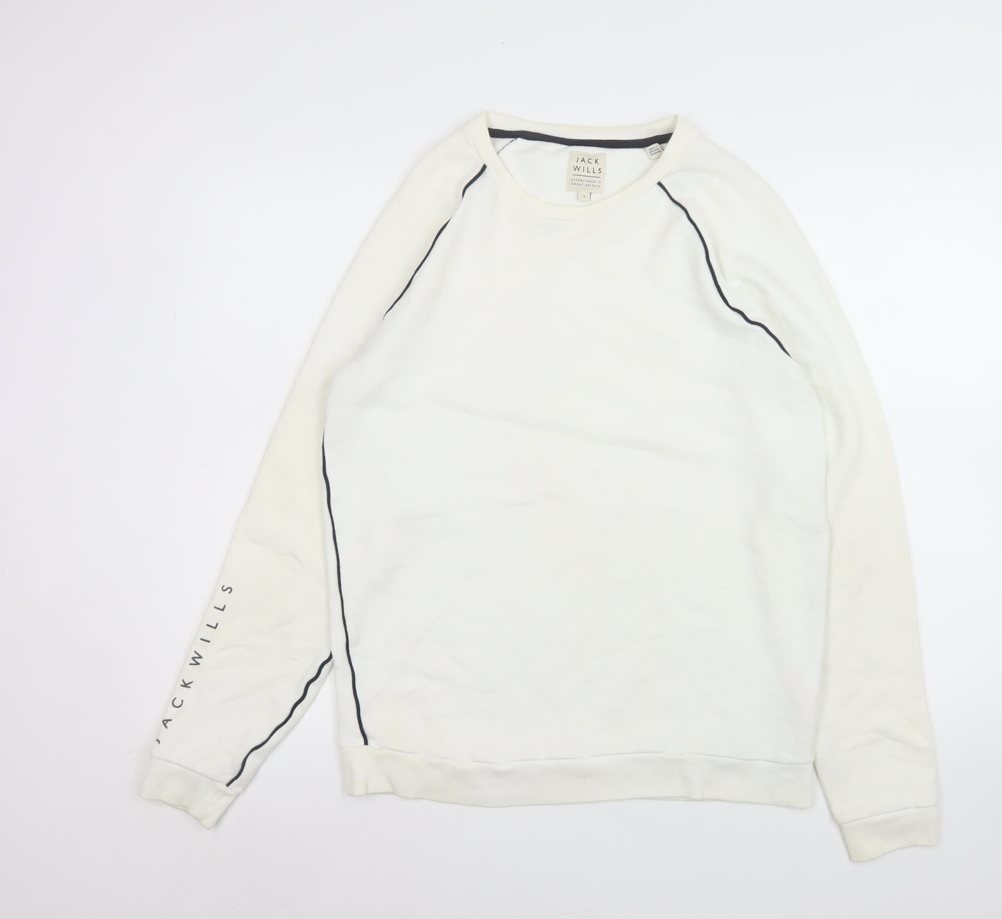 Jack Wills Men’s White Crew Neck Pullover Sweatshirt Size S