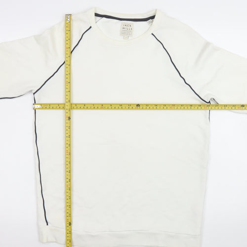 Jack Wills Men’s White Crew Neck Pullover Sweatshirt Size S