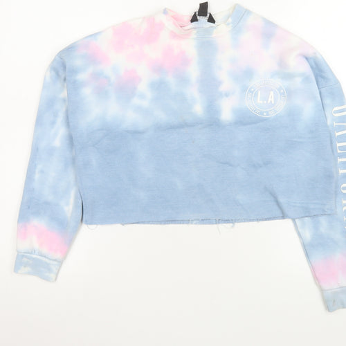 New Look Girls Multicoloured Tie Dye LA California Cropped Sweatshirt 12-13 Years