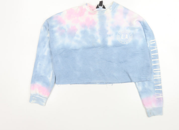 New Look Girls Multicoloured Tie Dye LA California Cropped Sweatshirt 12-13 Years