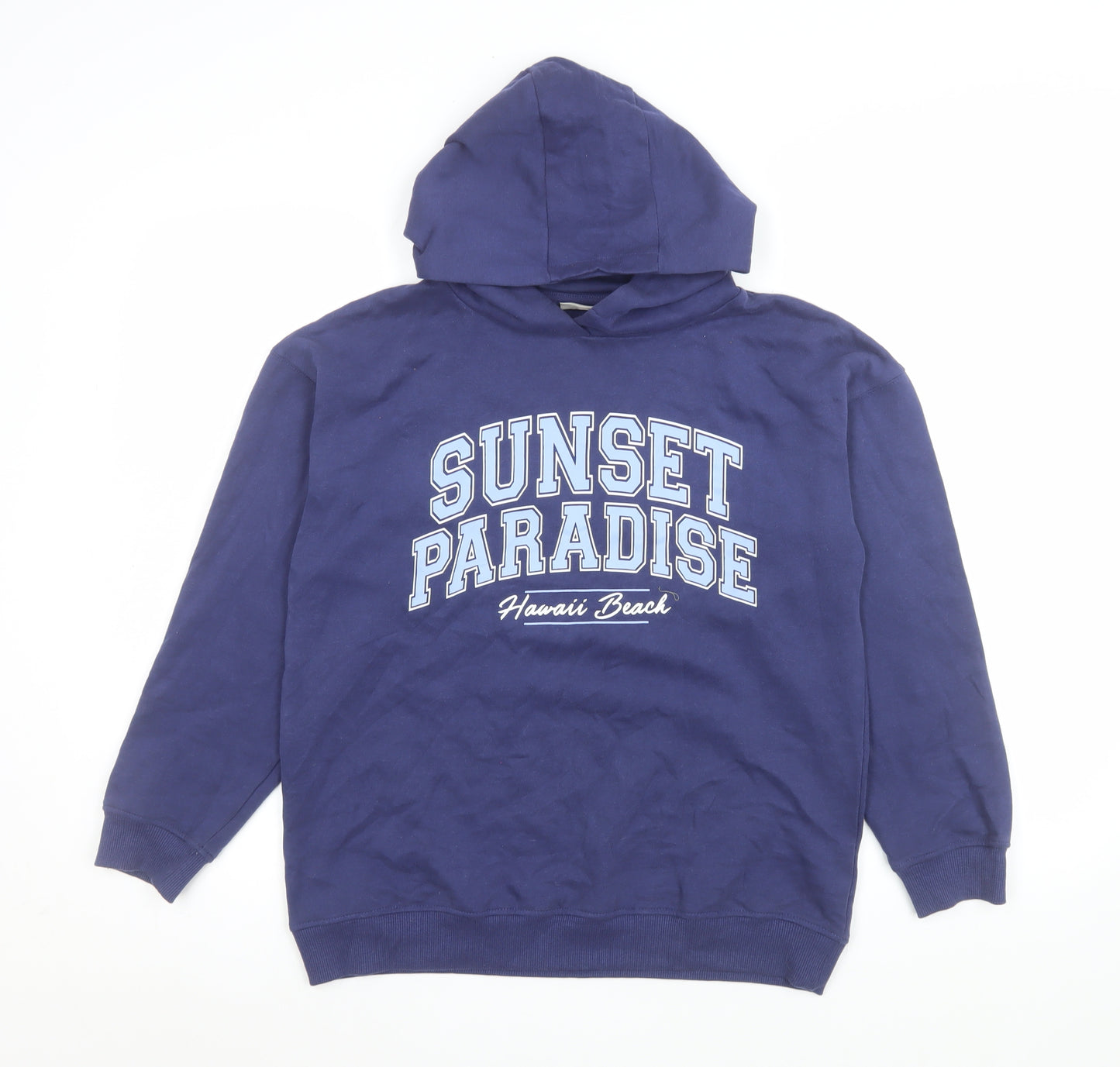 Matalan Girls Blue 12 Years Pullover Hoodie Sunset Paradise Graphic
