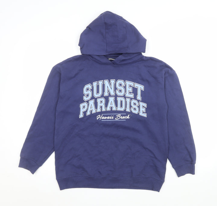 Matalan Girls Blue 12 Years Pullover Hoodie Sunset Paradise Graphic