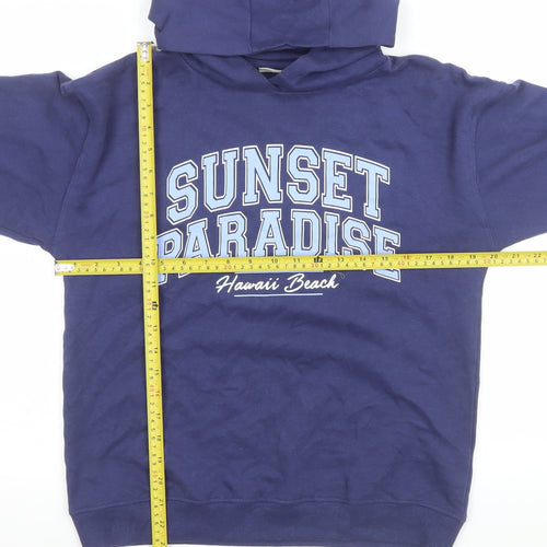 Matalan Girls Blue 12 Years Pullover Hoodie Sunset Paradise Graphic
