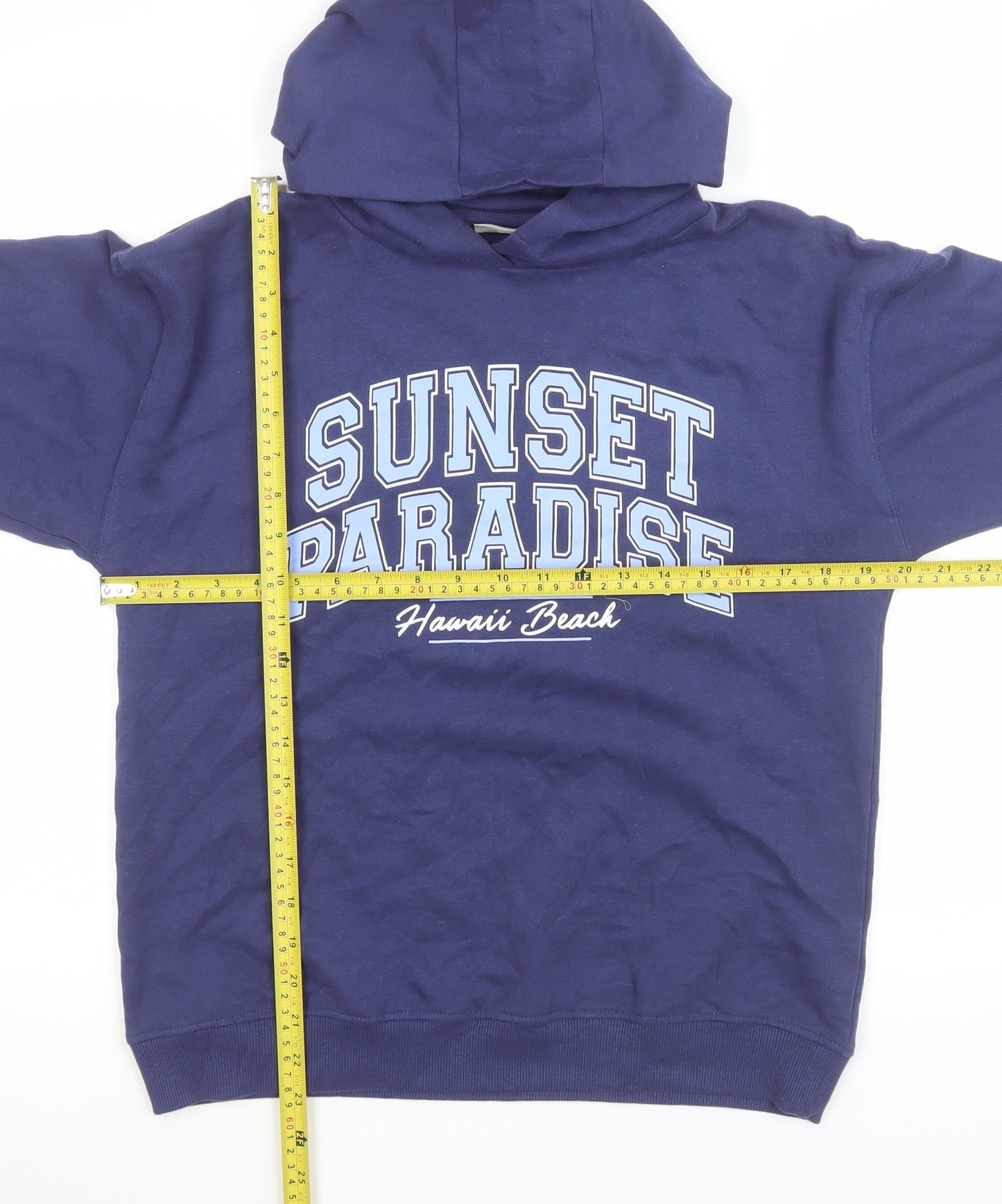 Matalan Girls Blue 12 Years Pullover Hoodie Sunset Paradise Graphic