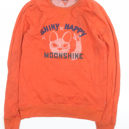 Scotch & Soda Womens Orange Cotton Pullover Sweatshirt Size S