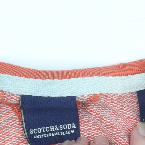 Scotch & Soda Womens Orange Cotton Pullover Sweatshirt Size S