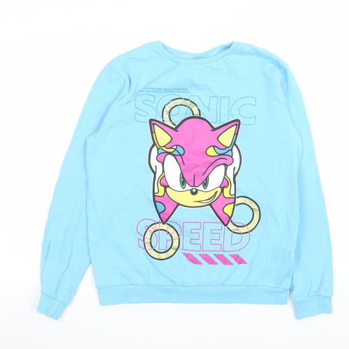 George Boys Blue Sonic the Hedgehog Pullover Sweatshirt 13-14 Years