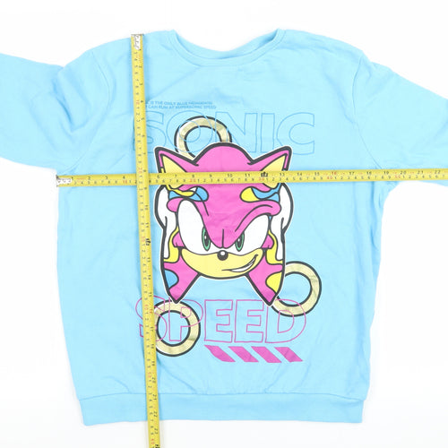 George Boys Blue Sonic the Hedgehog Pullover Sweatshirt 13-14 Years