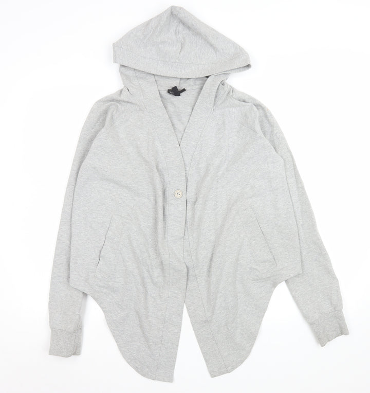 Topshop Women Grey S Coatigan Hooded Jersey Casual Jacket