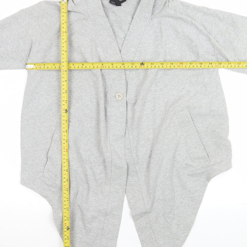 Topshop Women Grey S Coatigan Hooded Jersey Casual Jacket