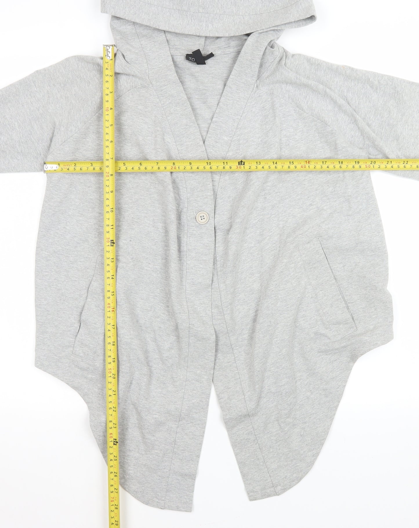 Topshop Women Grey S Coatigan Hooded Jersey Casual Jacket