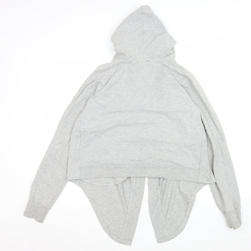 Topshop Women Grey S Coatigan Hooded Jersey Casual Jacket