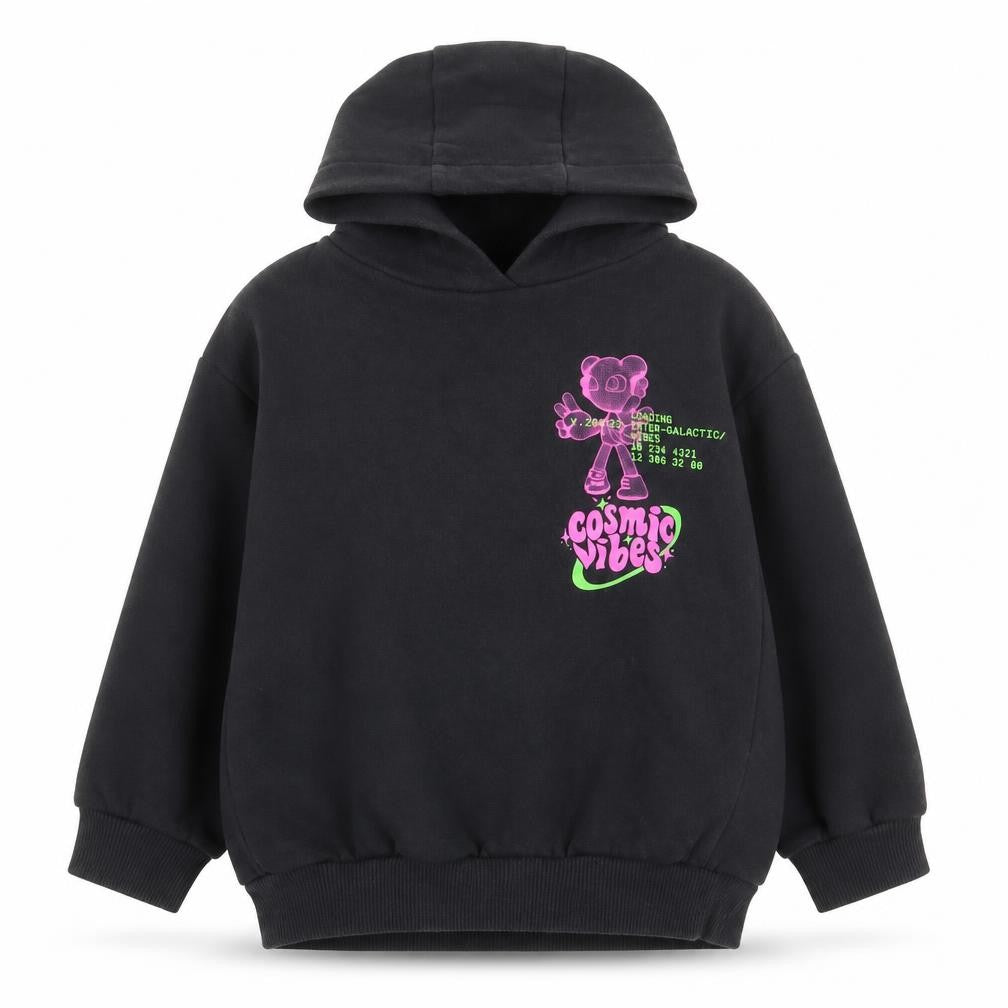 Next Girls Black Cosmic Vibes Pullover Hoodie 4 Years Cotton Blend
