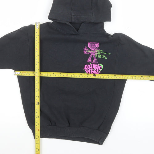 Next Girls Black Cosmic Vibes Pullover Hoodie 4 Years Cotton Blend