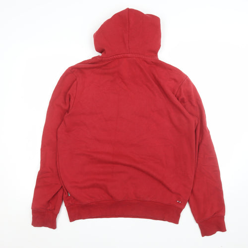 Napapijri Mens Red Cotton Blend Pullover Hoodie M Graphic Print