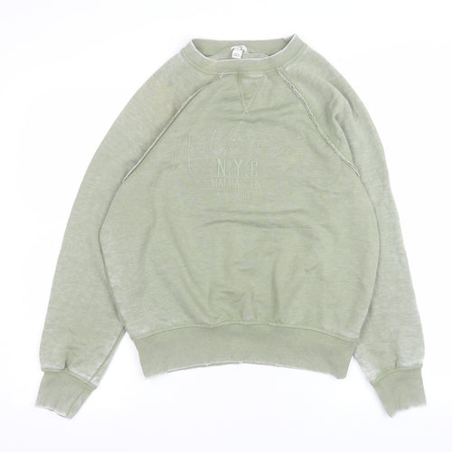River Island Women’s Green NYC Print Sweatshirt XS