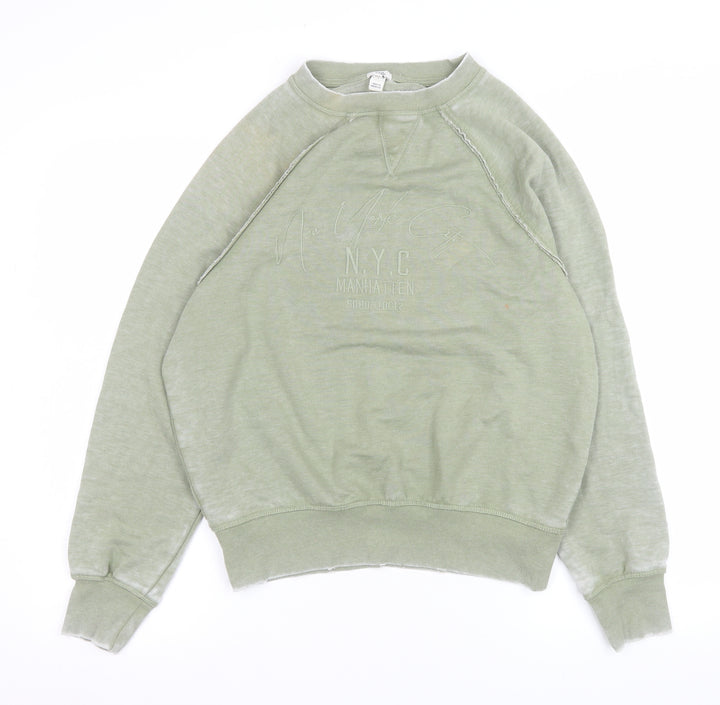 River Island Women’s Green NYC Print Sweatshirt XS