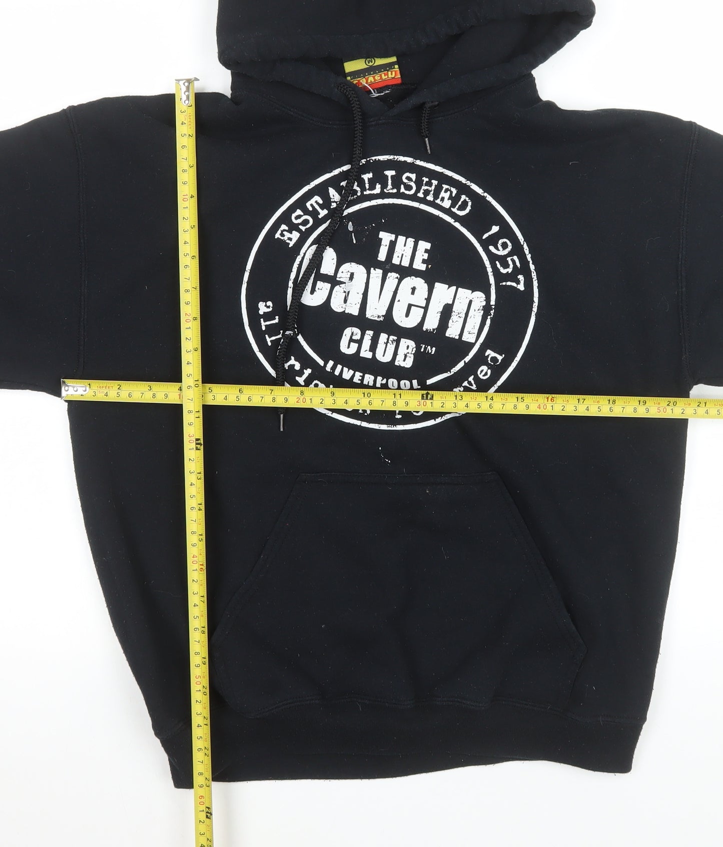 The Cavern Club Men's Black Pullover Hoodie Medium Liverpool Music Graphic