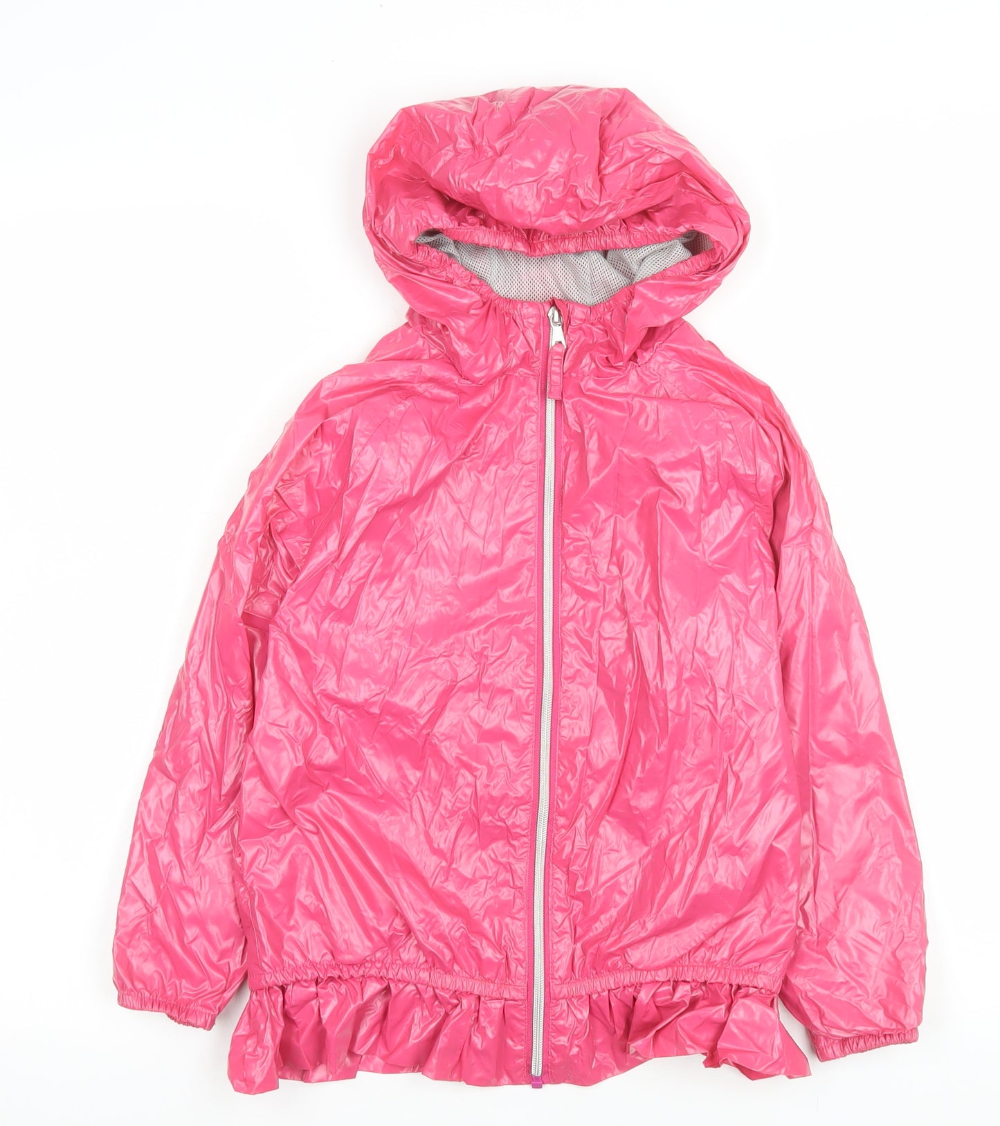 Next Girls Pink Hooded Rain Coat Jacket 8 Years Lightweight Nylon