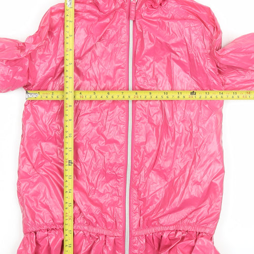 Next Girls Pink Hooded Rain Coat Jacket 8 Years Lightweight Nylon