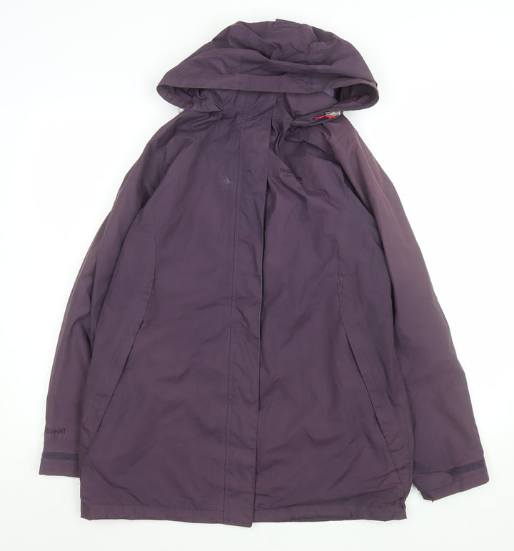 Regatta Women's Purple Waterproof Hooded Rain Coat Jacket Size 12