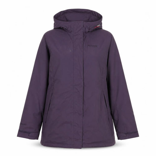 Regatta Women's Purple Waterproof Hooded Rain Coat Jacket Size 12