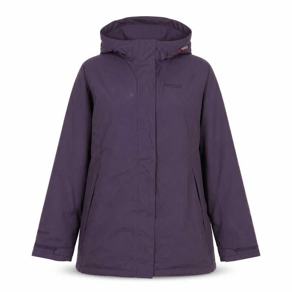 Regatta Women's Purple Waterproof Hooded Rain Coat Jacket Size 12