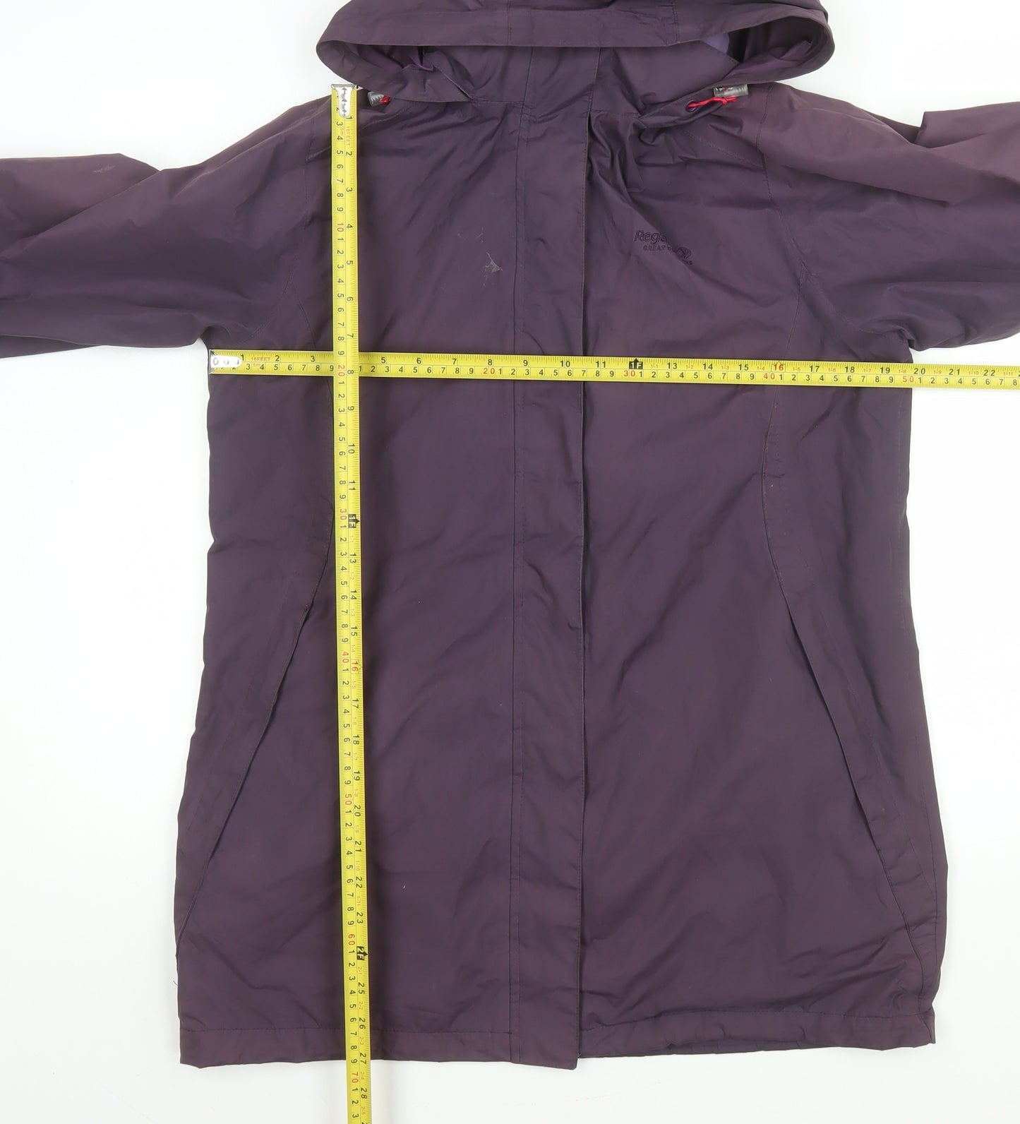 Regatta Women's Purple Waterproof Hooded Rain Coat Jacket Size 12