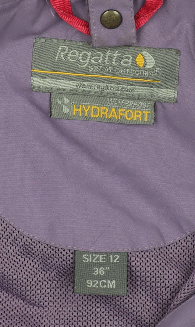 Regatta Women's Purple Waterproof Hooded Rain Coat Jacket Size 12