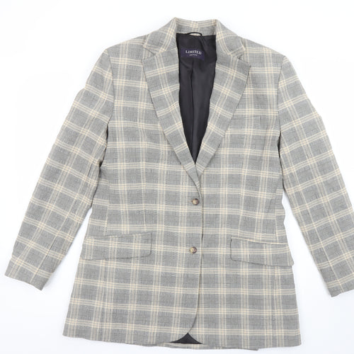 Marks and Spencer Women’s Grey Checked Blazer UK 10 Classic Fit