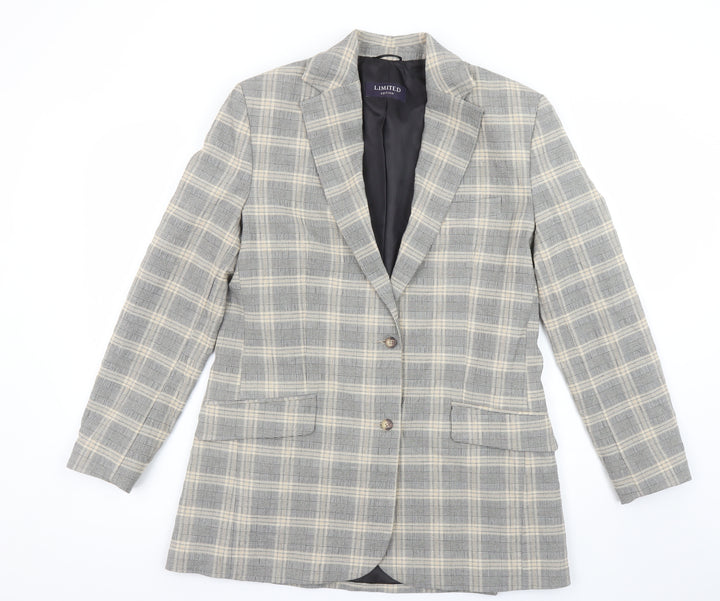 Marks and Spencer Women’s Grey Checked Blazer UK 10 Classic Fit