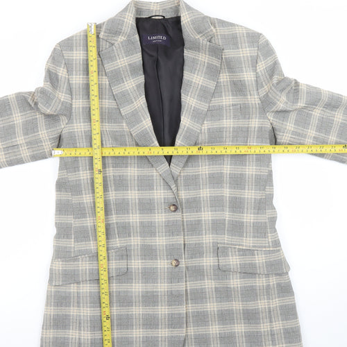 Marks and Spencer Women’s Grey Checked Blazer UK 10 Classic Fit