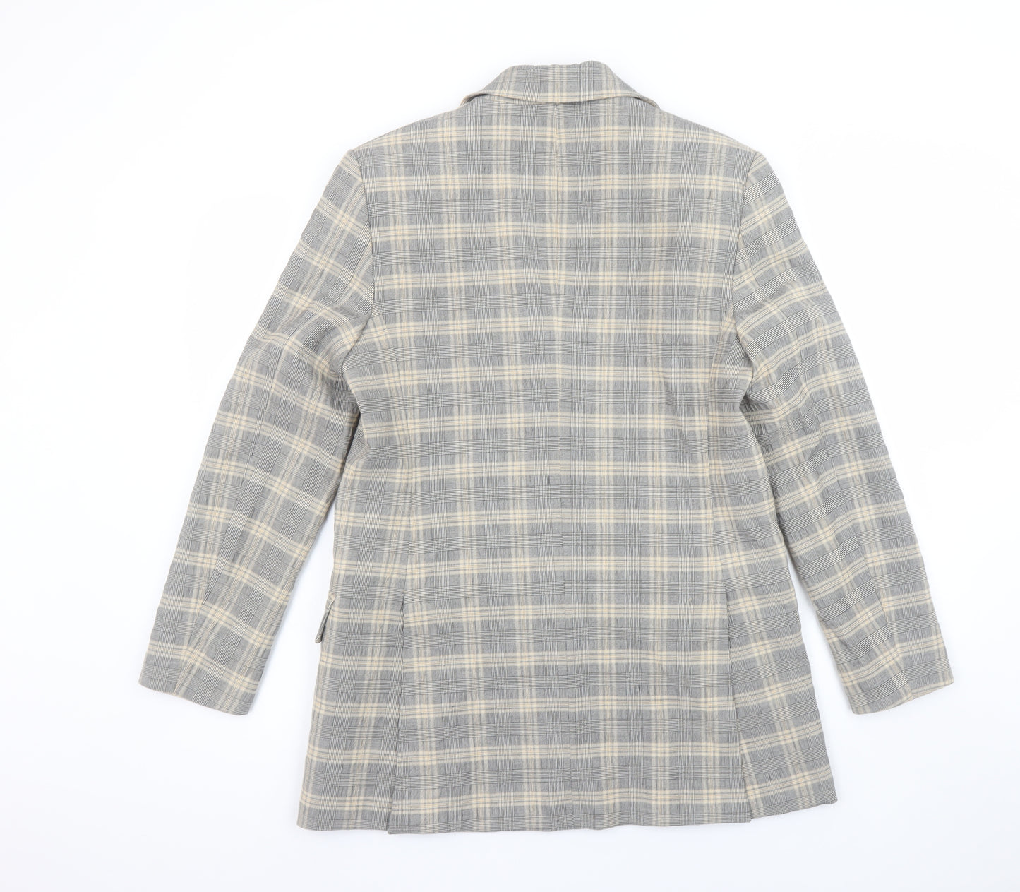 Marks and Spencer Women’s Grey Checked Blazer UK 10 Classic Fit
